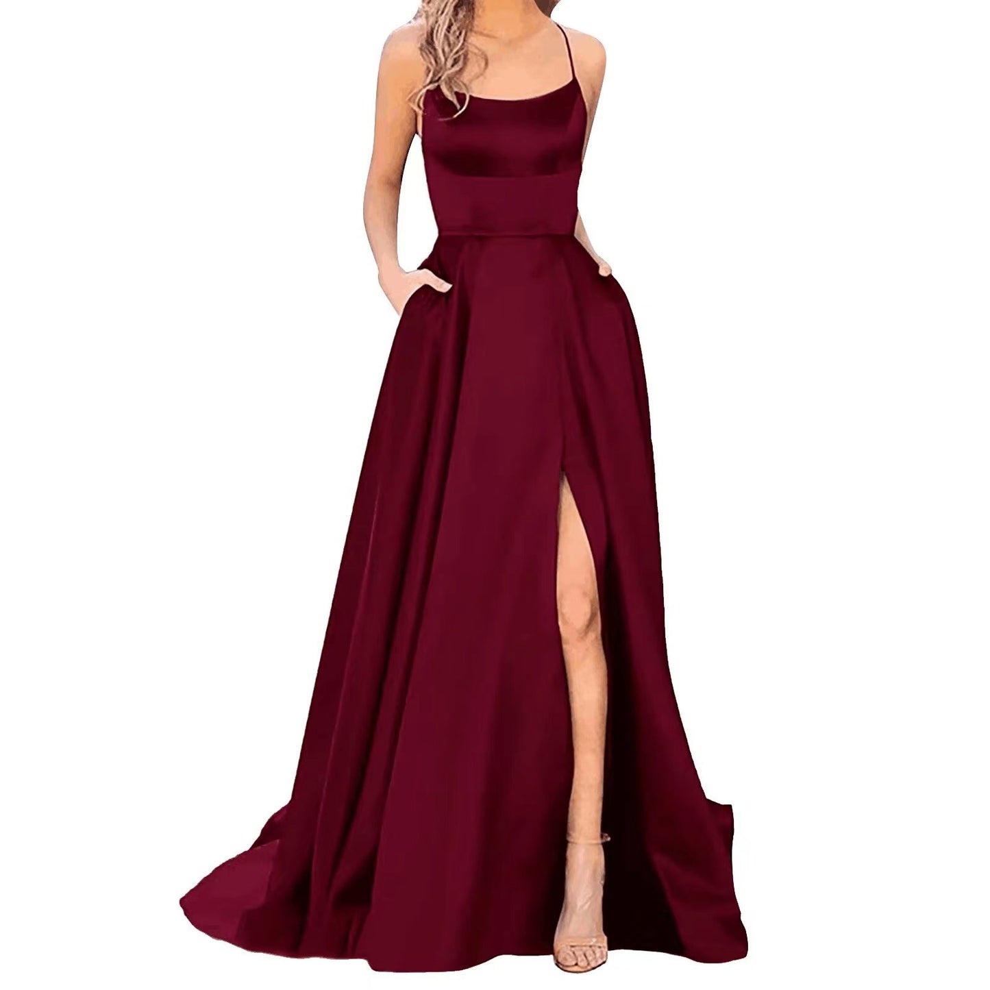 Fashion Long Slimming And Shoulder Hollow Party Dress
