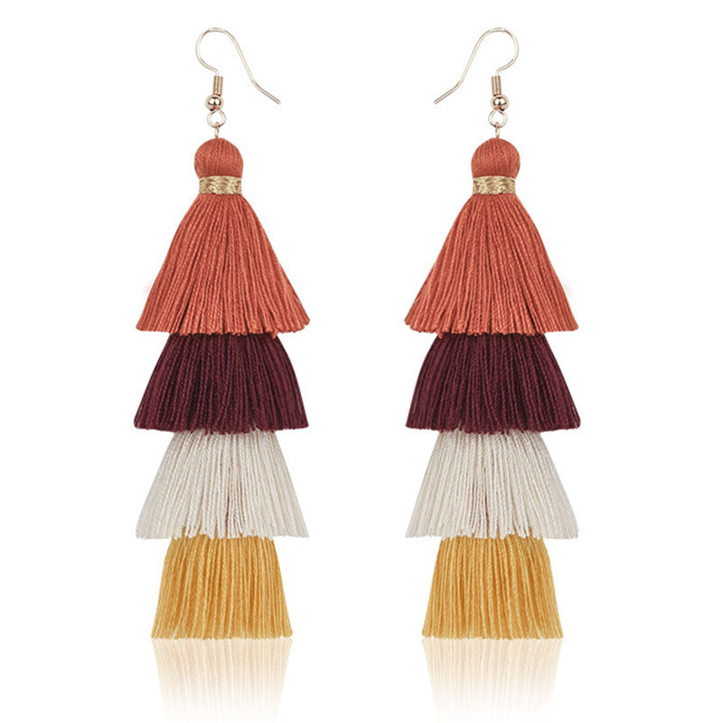 Fashion Multi-Layer Tassel Earrings