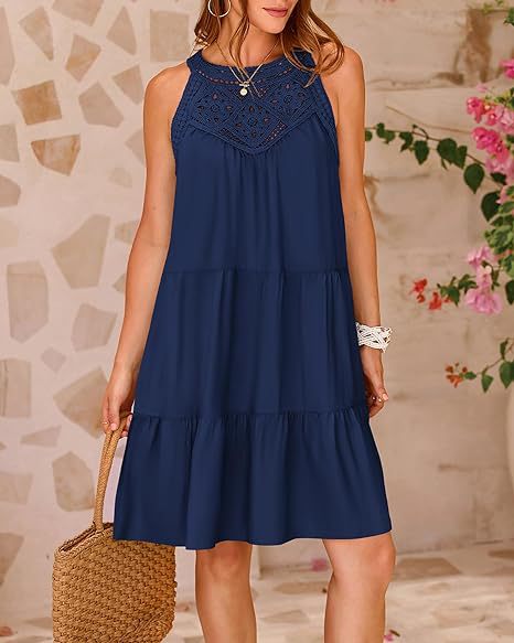 Fashion Halter Neck A-Line Dress