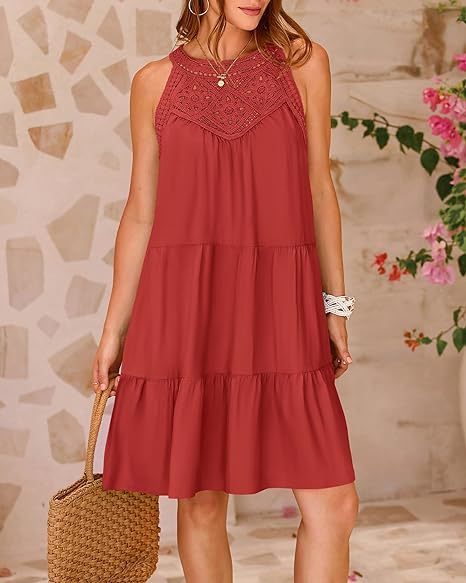 Fashion Halter Neck A-Line Dress