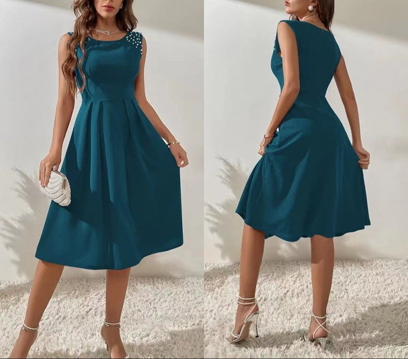 Fashion Studded Sleeveless Dress