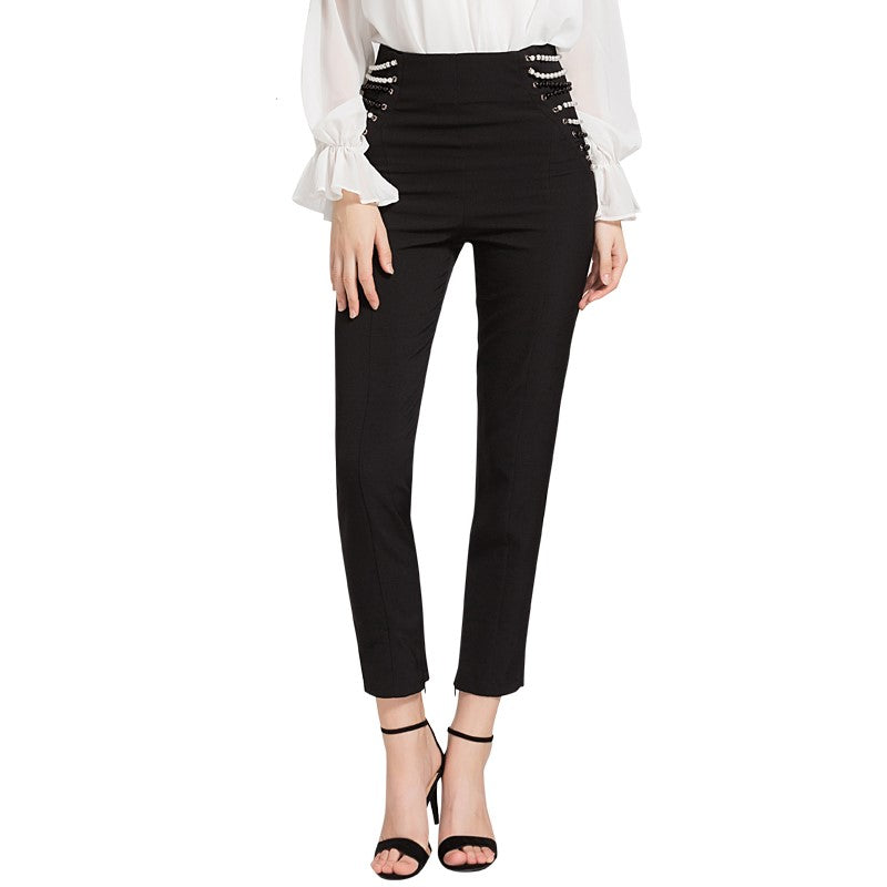 Fashion Mid Waist Slim Pants