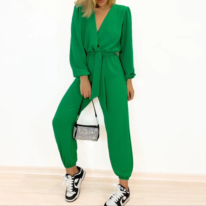 Fashion Leisure Tied High Waist Jumpsuit