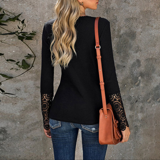 Fashion Loose Solid Color Casual Slim Bottoming Shirt