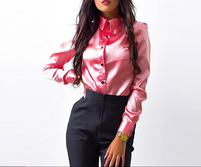 Fashion Long Sleeved Lapel Button Shirt