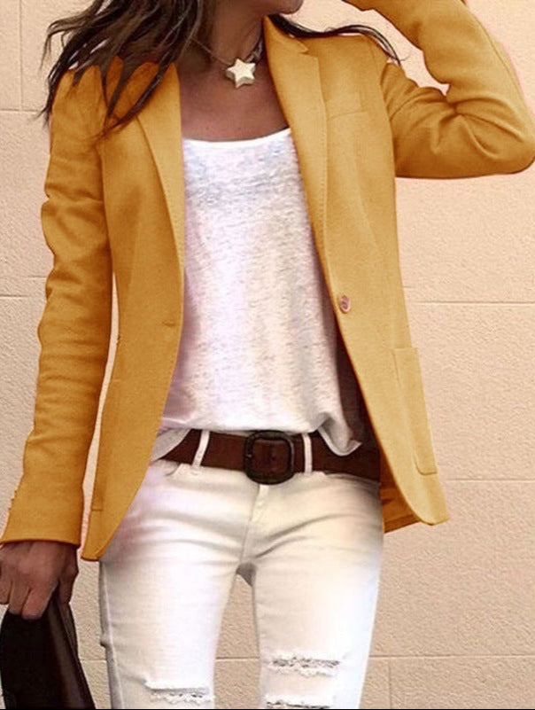 Fashion Langarm Candy Farben Dunne Buro Blazer