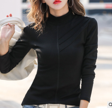 Fashion Half High Collar Tight Shirt