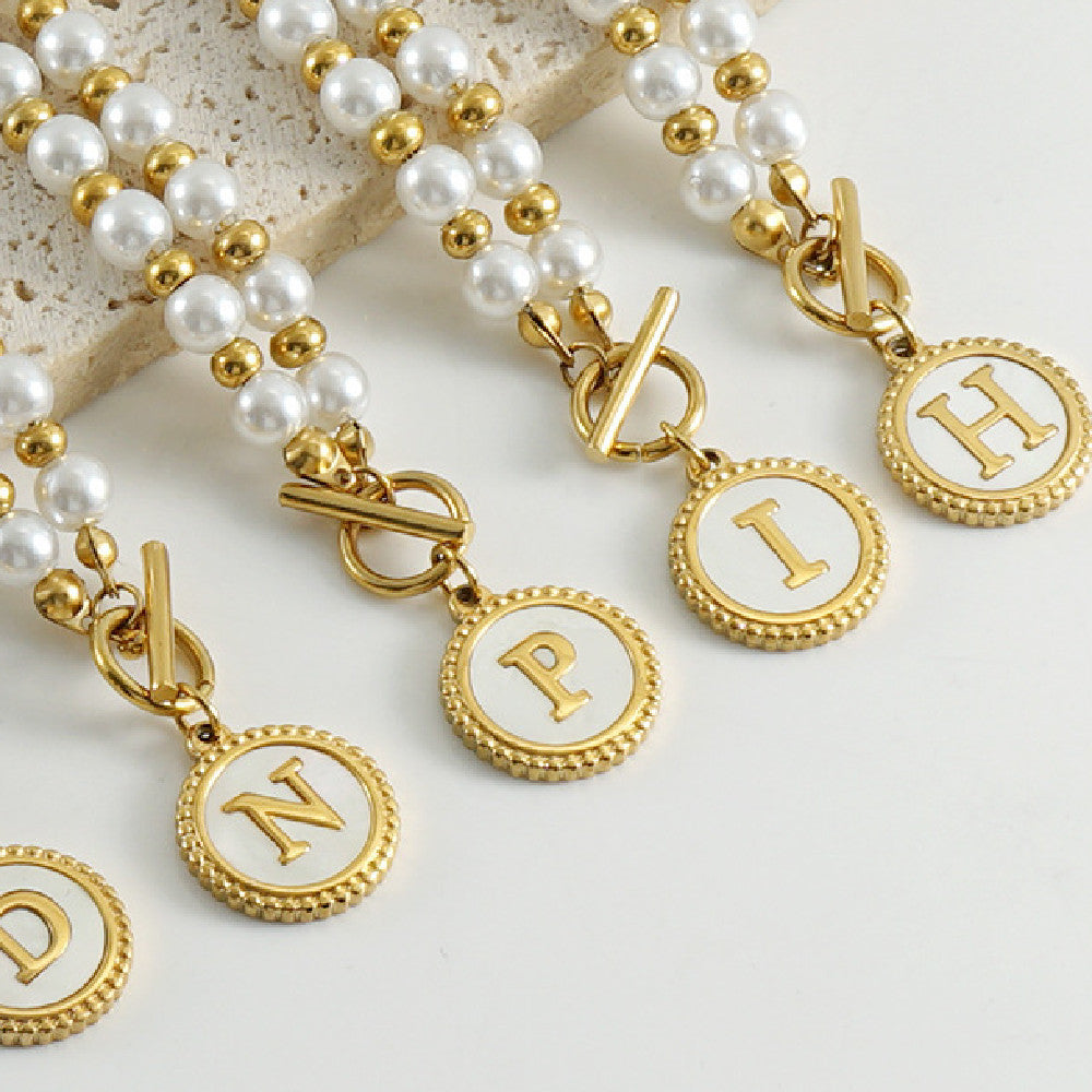 Fashion Letter Shell Pendant Necklace