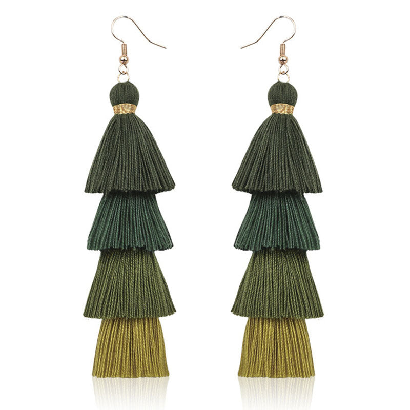 Fashion Multi-Layer Tassel Earrings