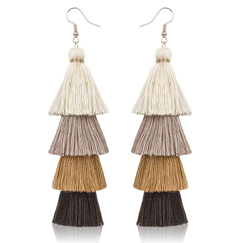 Fashion Multi-Layer Tassel Earrings