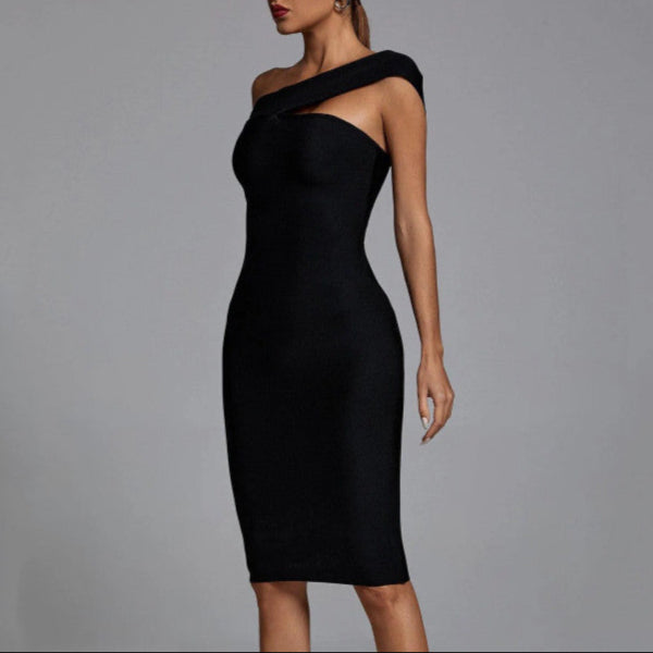 Fashion Black Slim Bandage Dress
