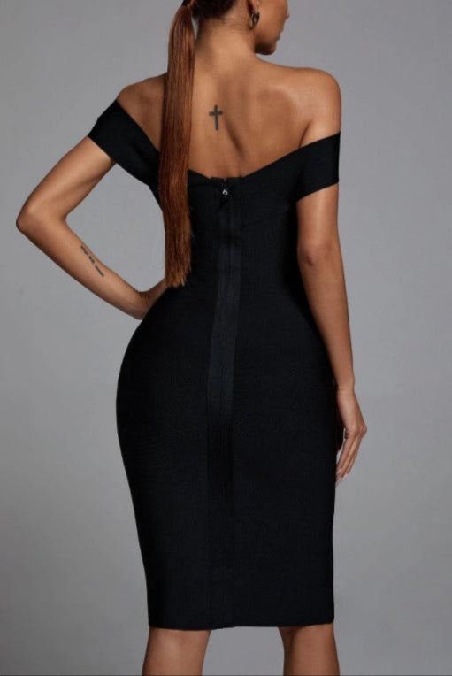 Fashion Black Slim Bandage Dress