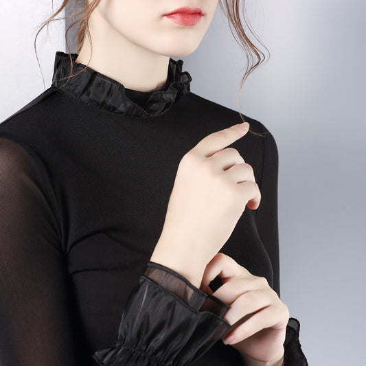 Anaïs Ruffle Neck Sheer Top