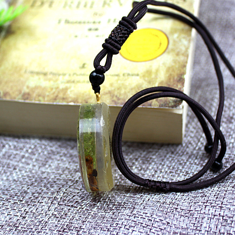 Fashion Crystal Gravel Pendant Resin Epoxy Lucky Tree Chain