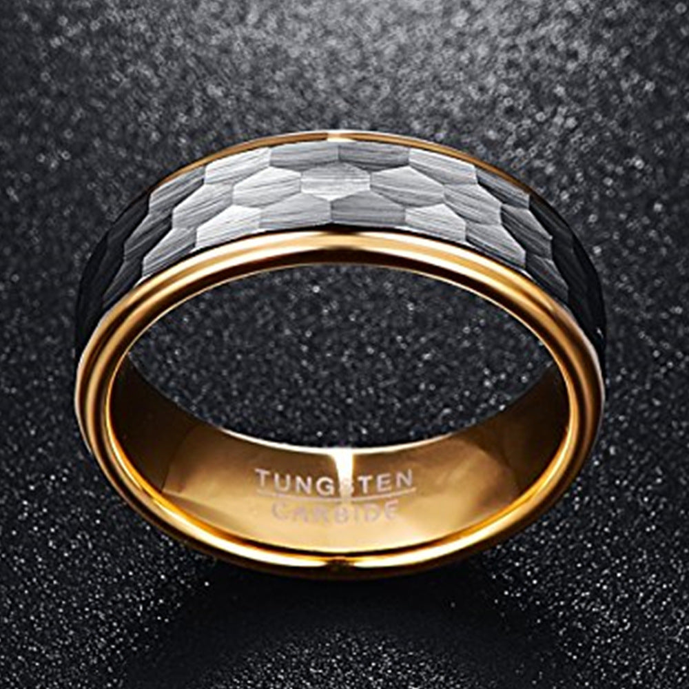Fashion Hexagonal Gold-Plated Inner Ring