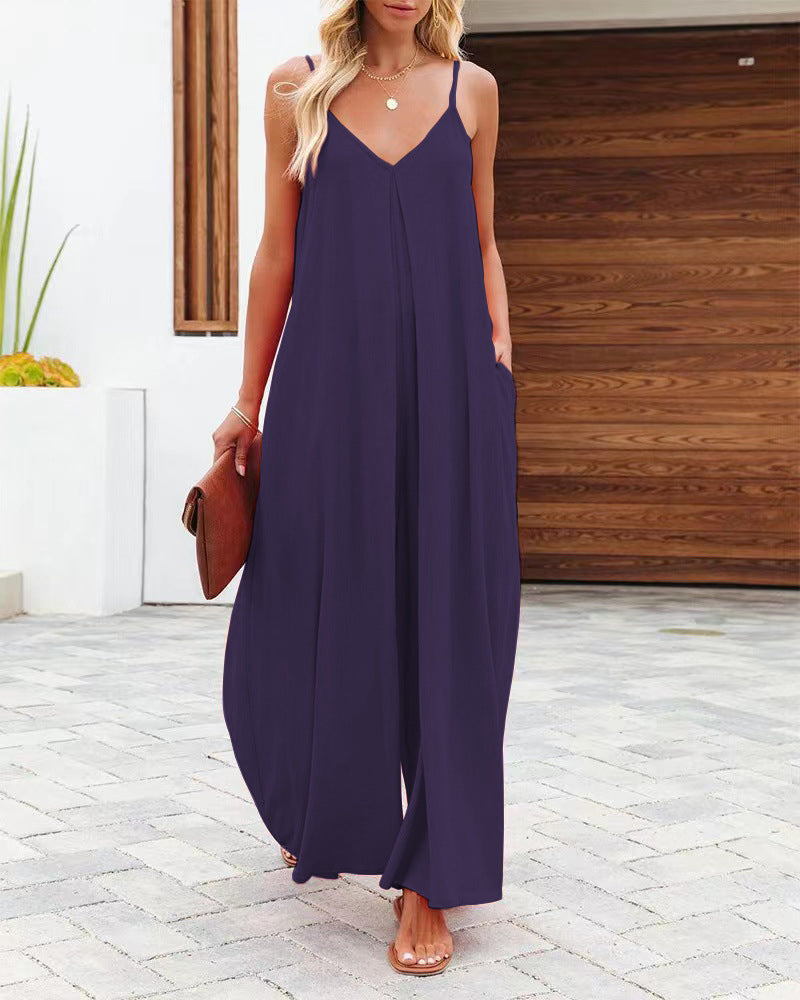 Fashion Sling Wide-Leg Jumpsuit