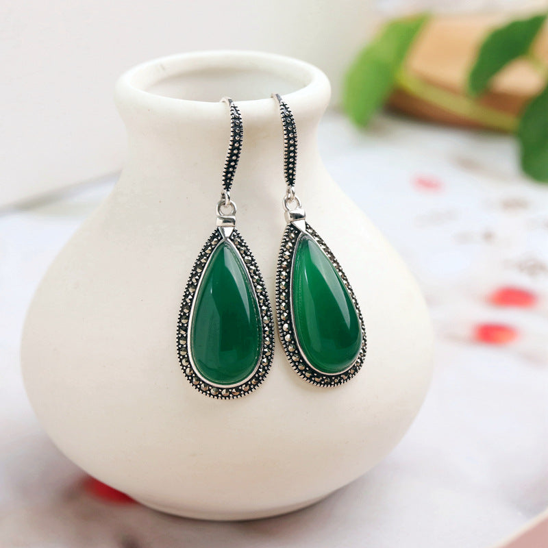 Fashion Silver Drop-Shaped Earrings