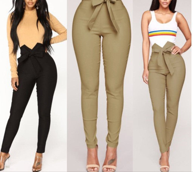 Fashion Elastic High Waist Pencil Pants