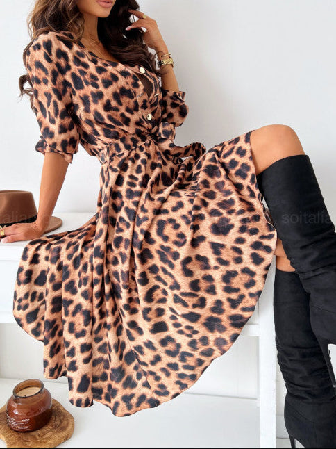 Fashion Long Sleeve Floral Dress