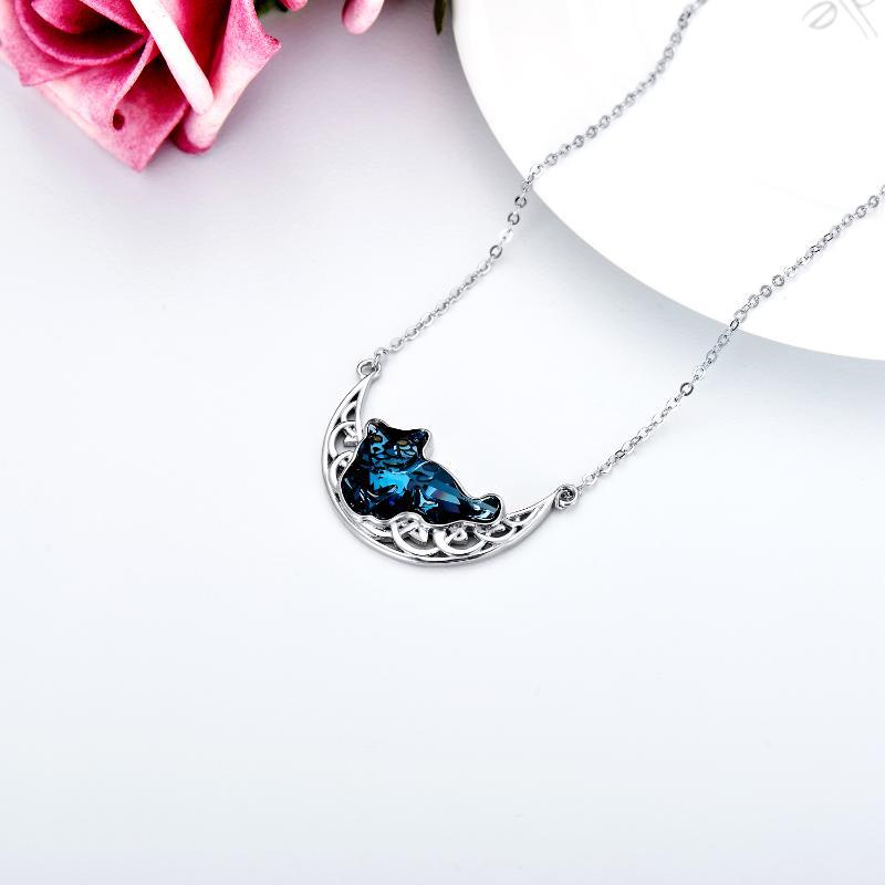 Fashion Cat and Celtic Moon Necklace