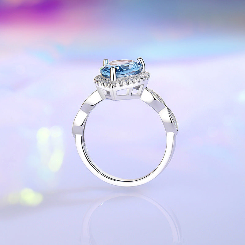 Fashion Colored Gems S925 Sterling Silver Ring