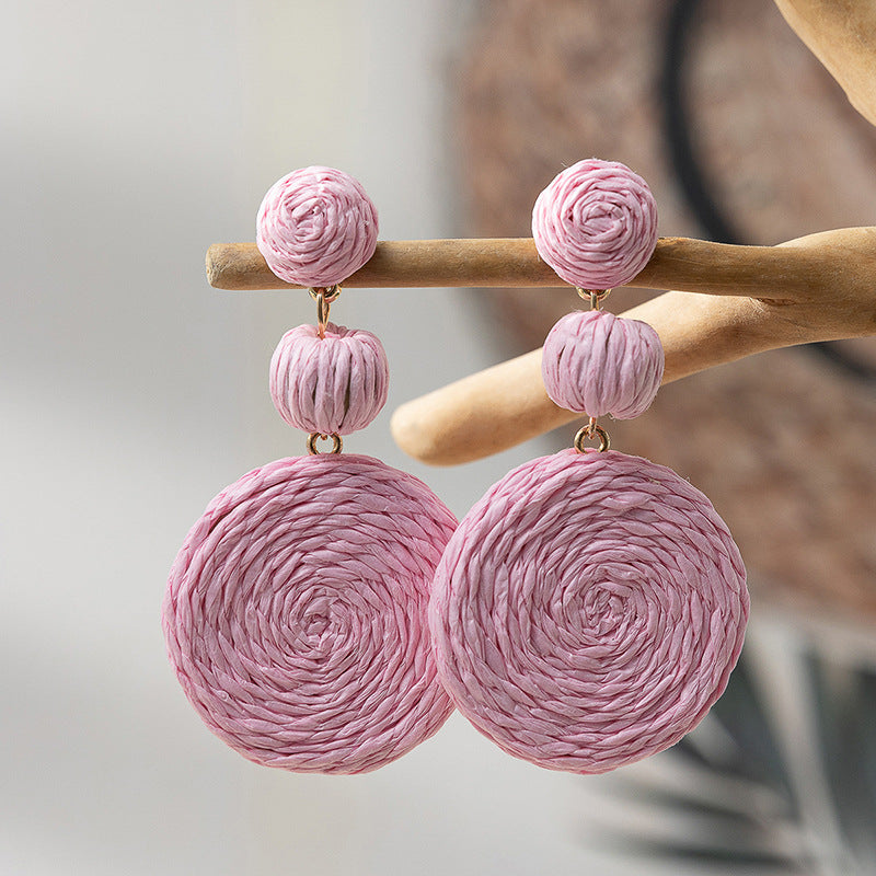 Fashion Colorful Rattan Earrings