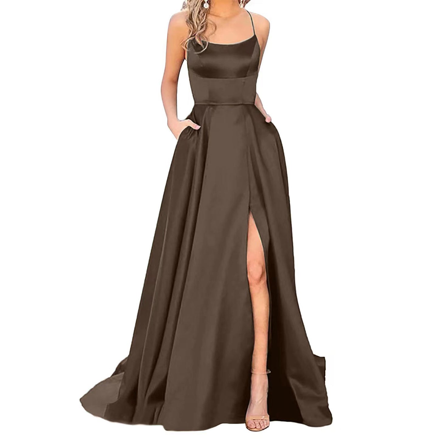 Fashion Long Slimming And Shoulder Hollow Party Dress