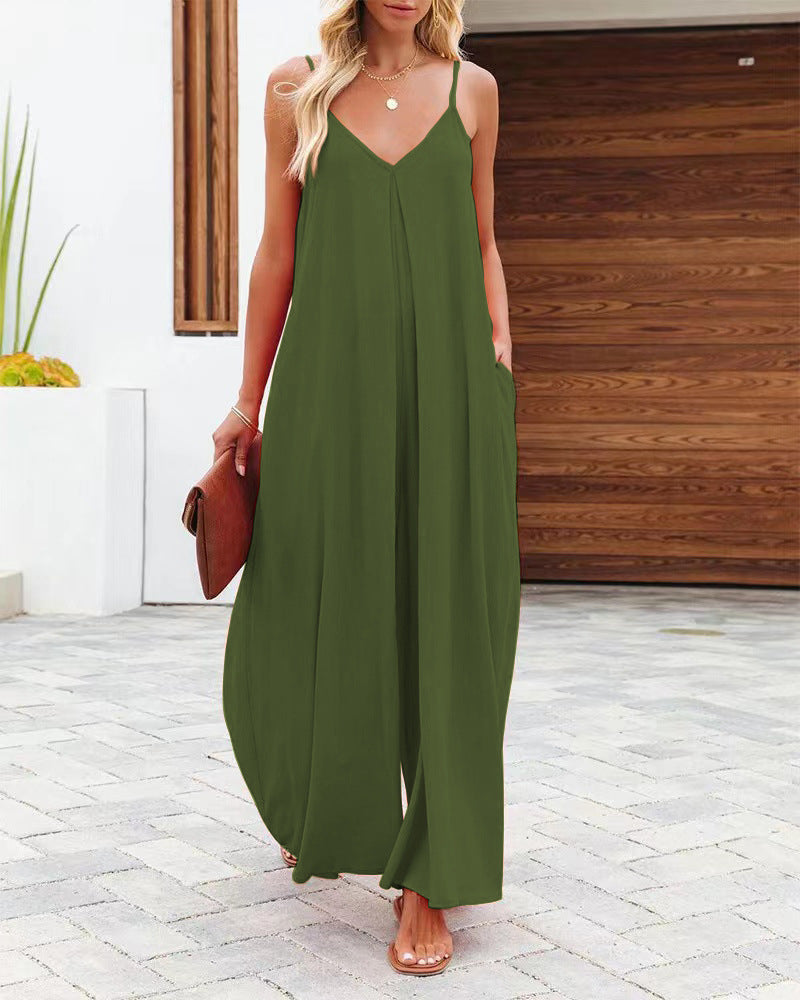 Fashion Sling Wide-Leg Jumpsuit