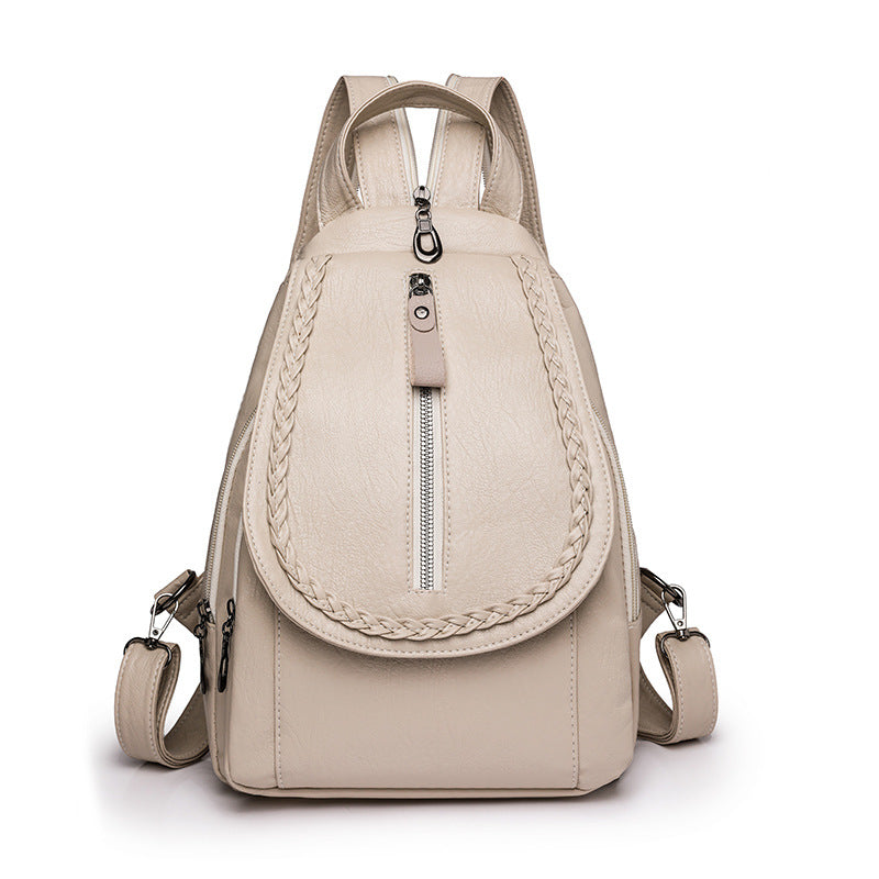 Fashion Large Capacity Soft Leather Backpack