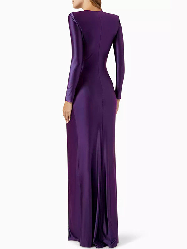 Fashion Vest Long Sleeve Deep V-neck Dress