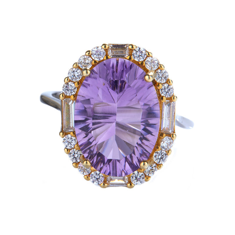 Fashion Temperament Natural Amethyst Ring