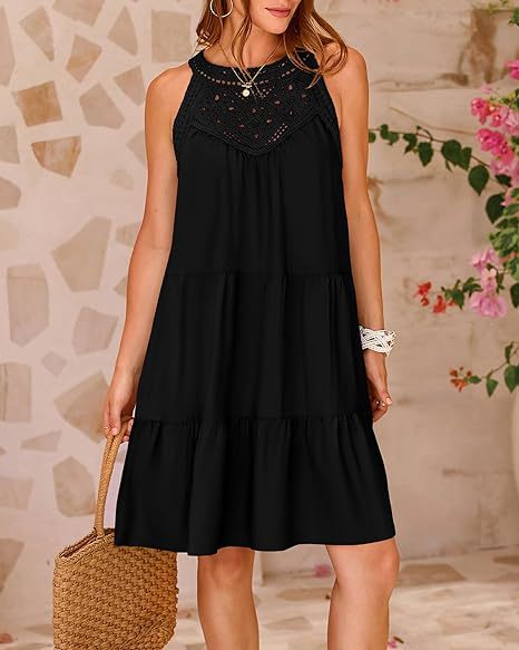 Fashion Halter Neck A-Line Dress