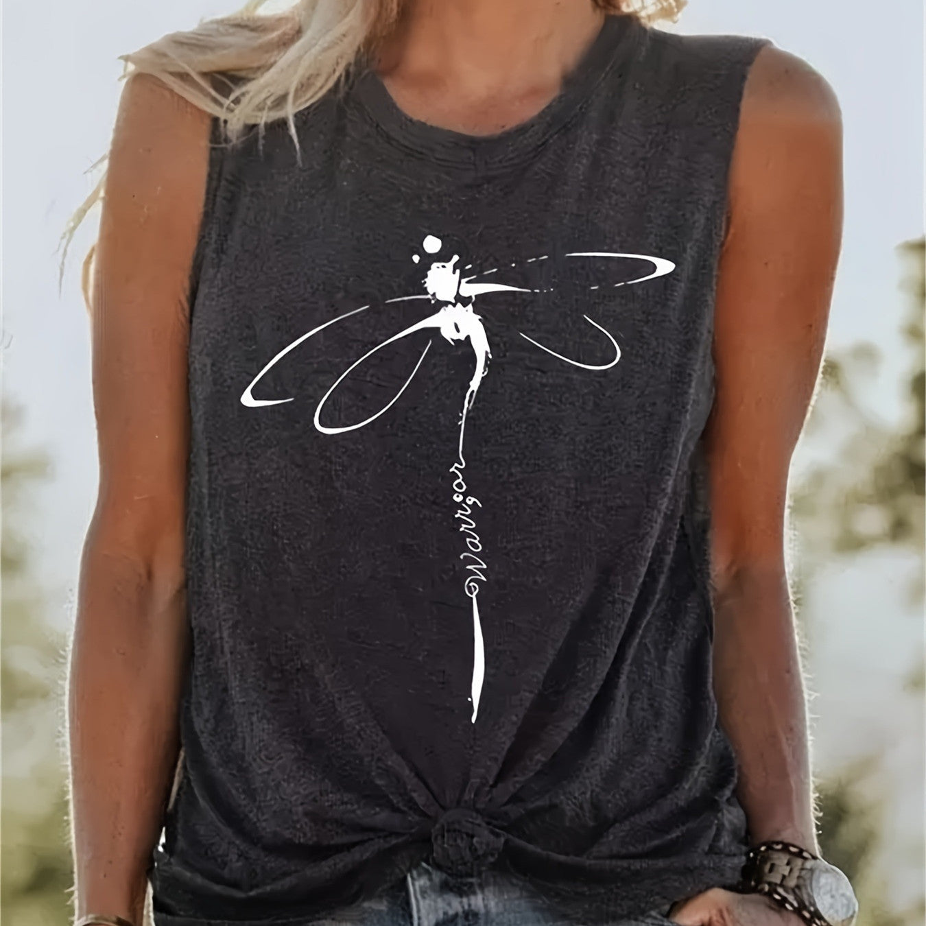 Fashion Printed Sleeveless T-shirt
