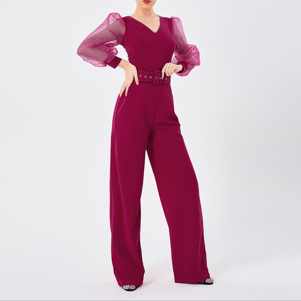 FDG Patchwork V-Neck Jumpsuit