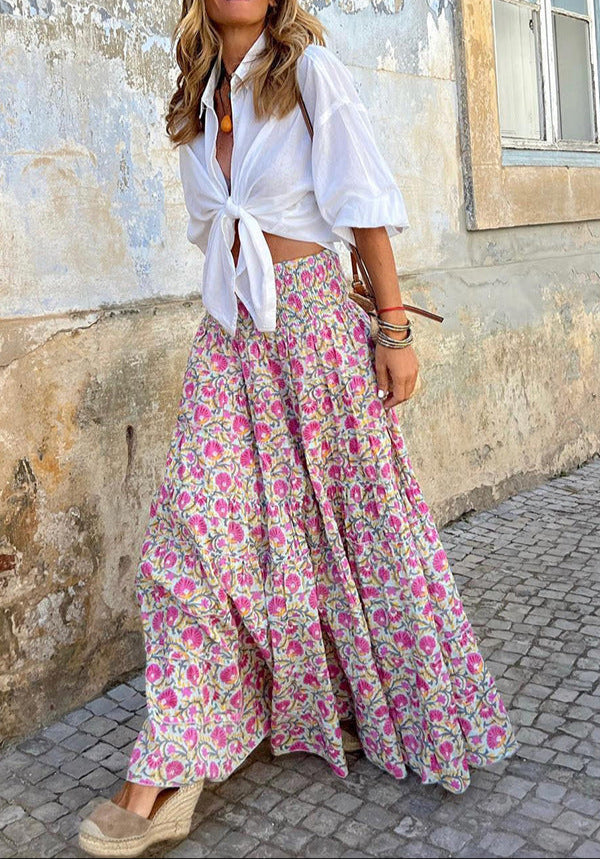 Fashion Printed Swing Skirt
