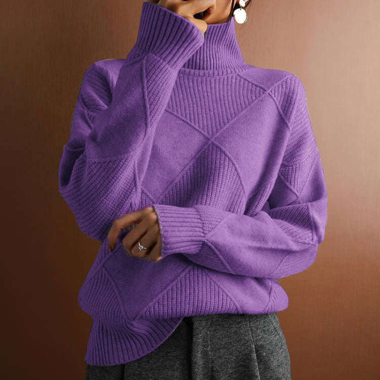 Fashion Loose High Collar Knitted Sweater