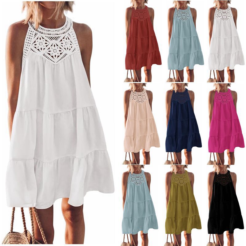 Fashion Halter Neck A-Line Dress
