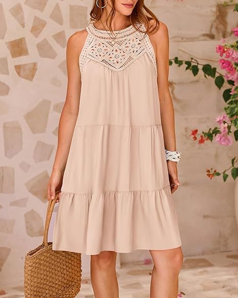 Fashion Halter Neck A-Line Dress