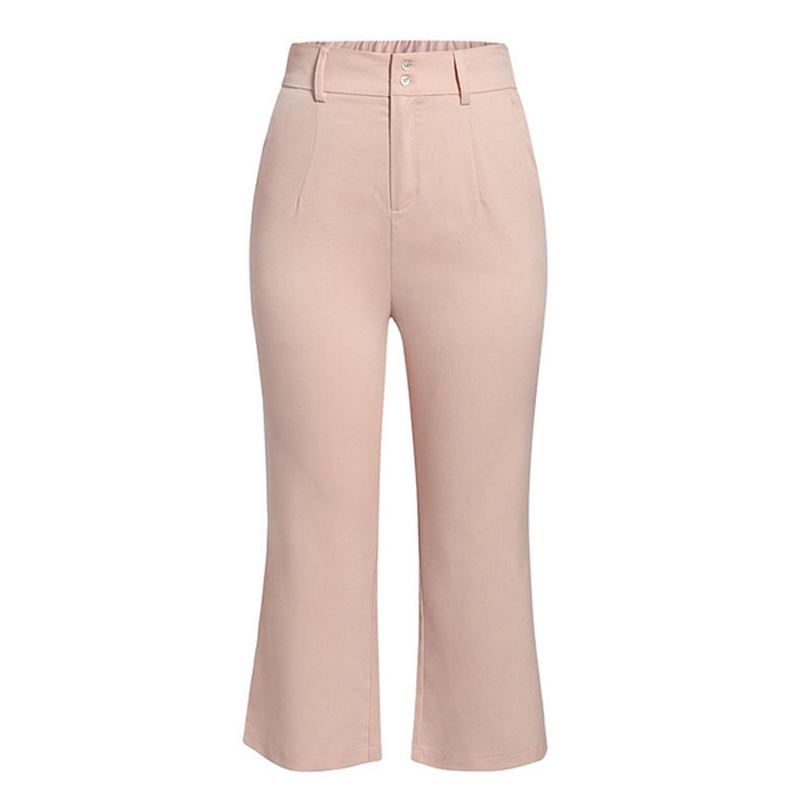 Fashion Mid-Waist Straight-Fit Cropped Pants
