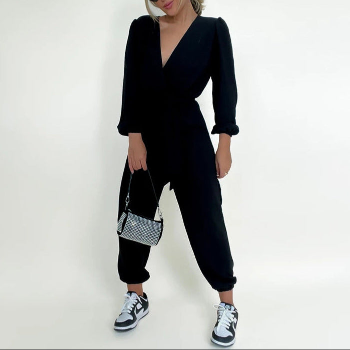 Fashion Leisure Tied High Waist Jumpsuit