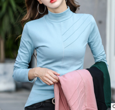 Fashion Half High Collar Tight Shirt