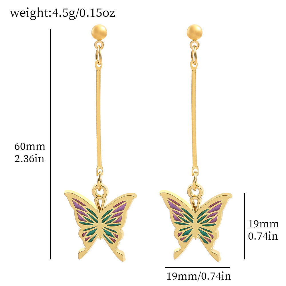 Fashion Butterfly Tassel Earrings