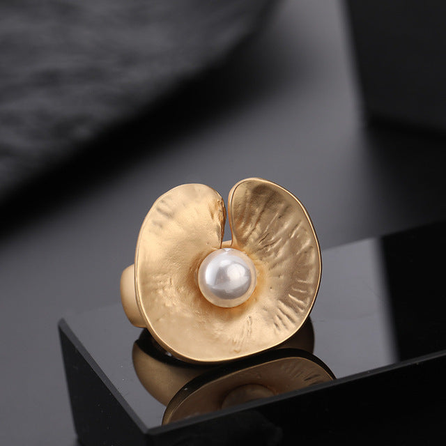 Fashion Irregular Thick Gold And Silver Color Ring