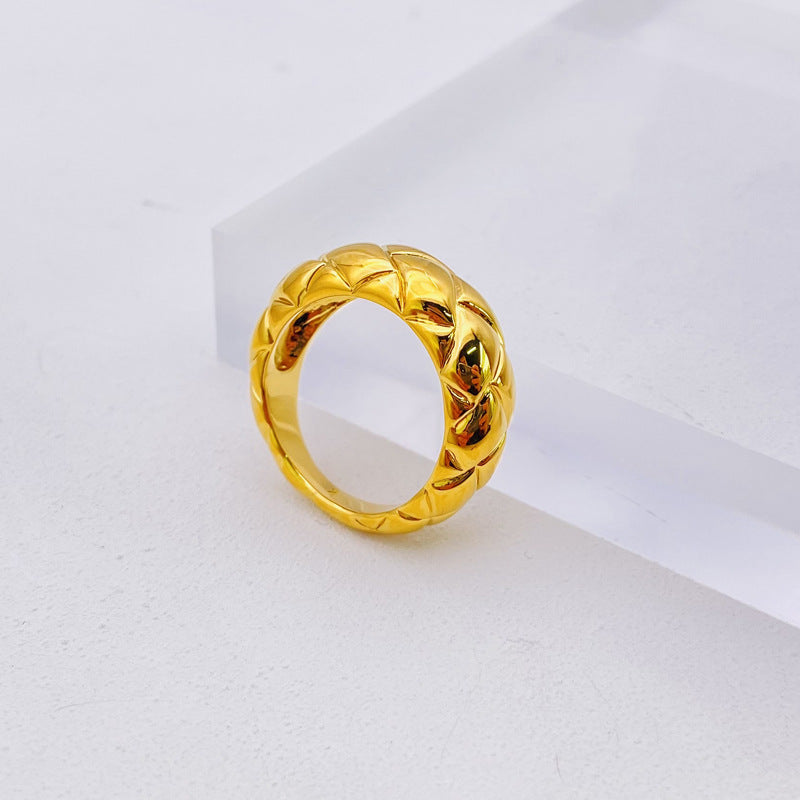 Fashion Plaid Wide Ring