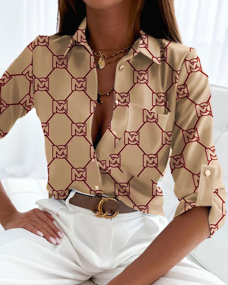 Fashion Long Sleeved Print Shirt