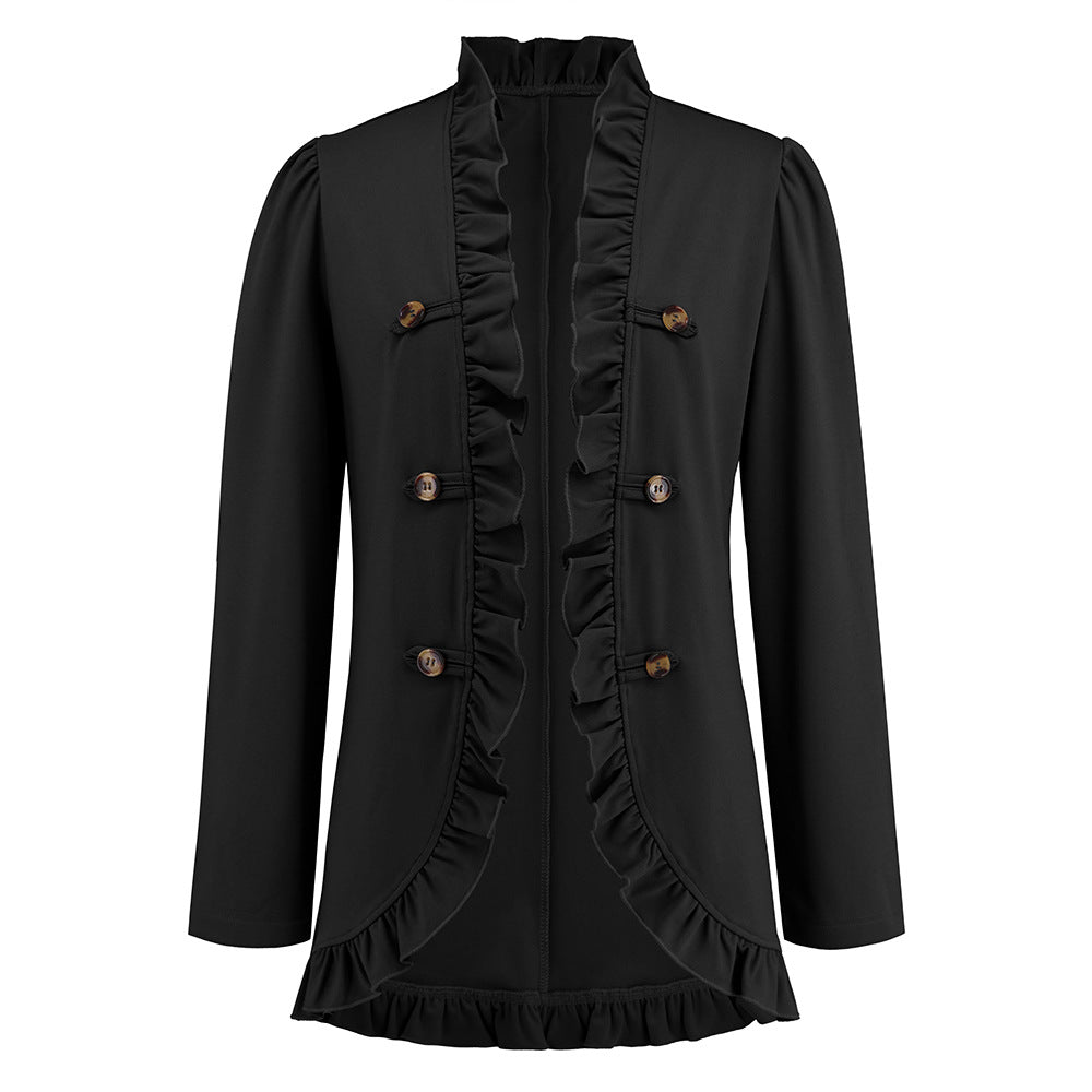 FDG Ruffled Cardigan Button Jacket