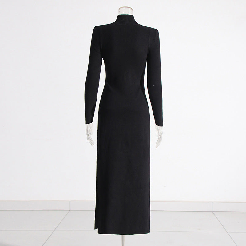 Fashion High Sense Stitching Tied Design Slim Fit Dress