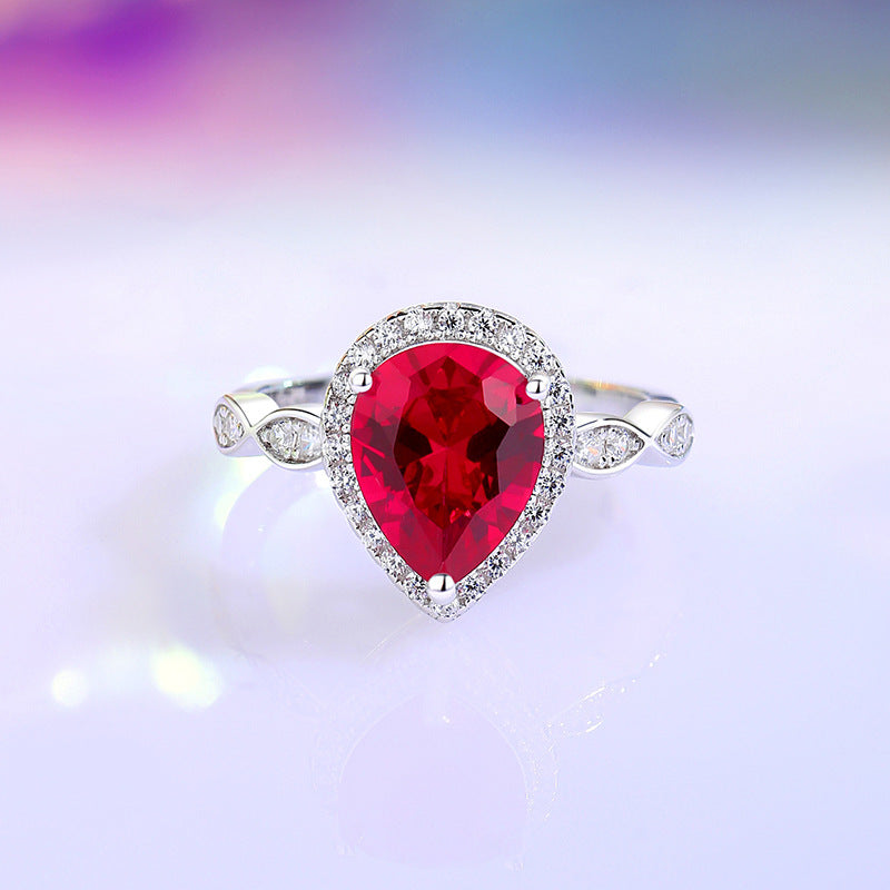 Fashion Colored Gems S925 Sterling Silver Ring