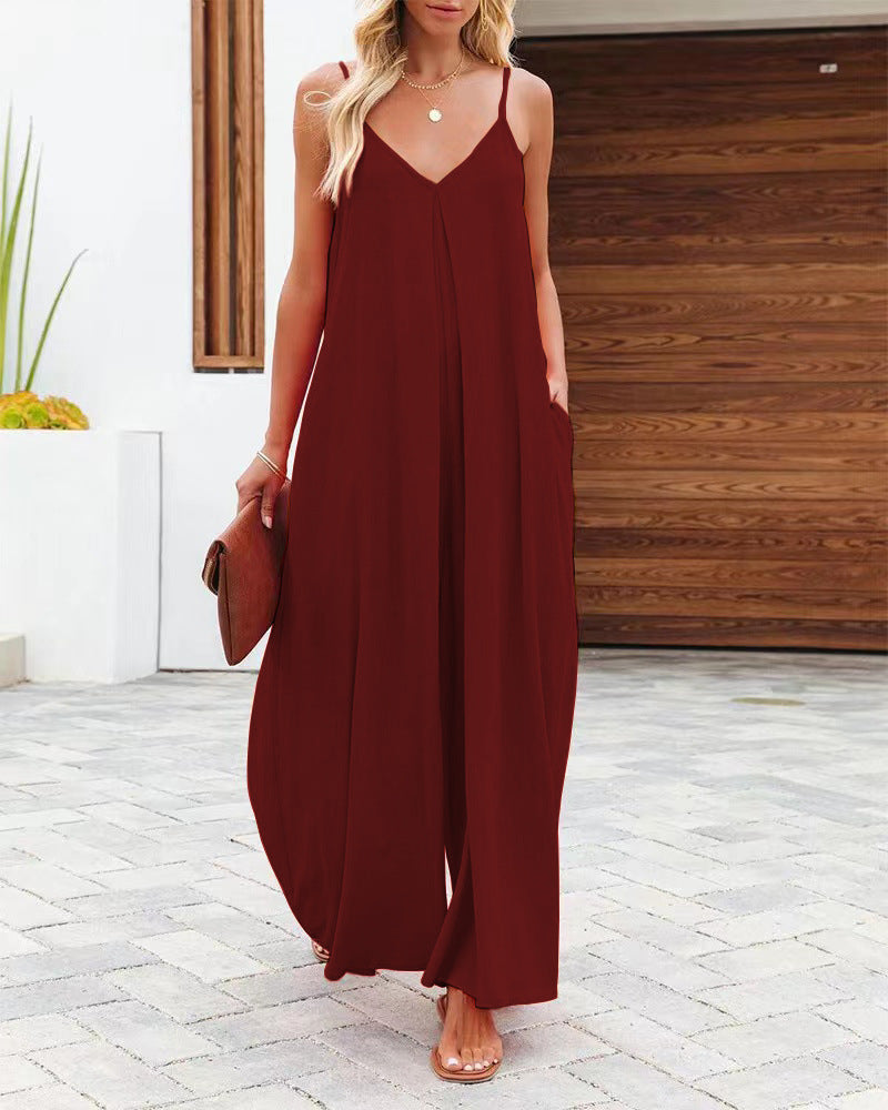 Fashion Sling Wide-Leg Jumpsuit