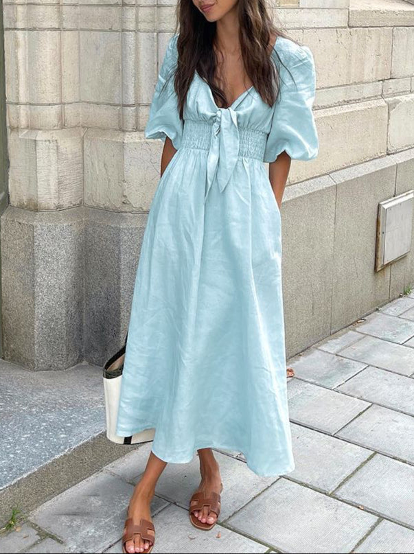 Fashion Temperament Leisure V-Neck Dress